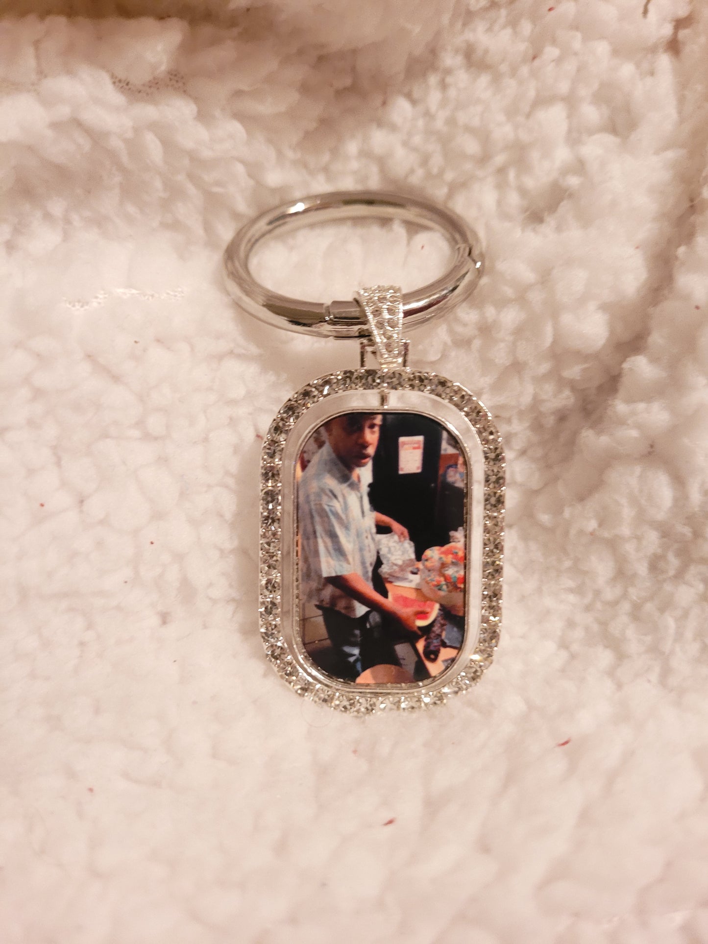 Rhinestone Photo keychain