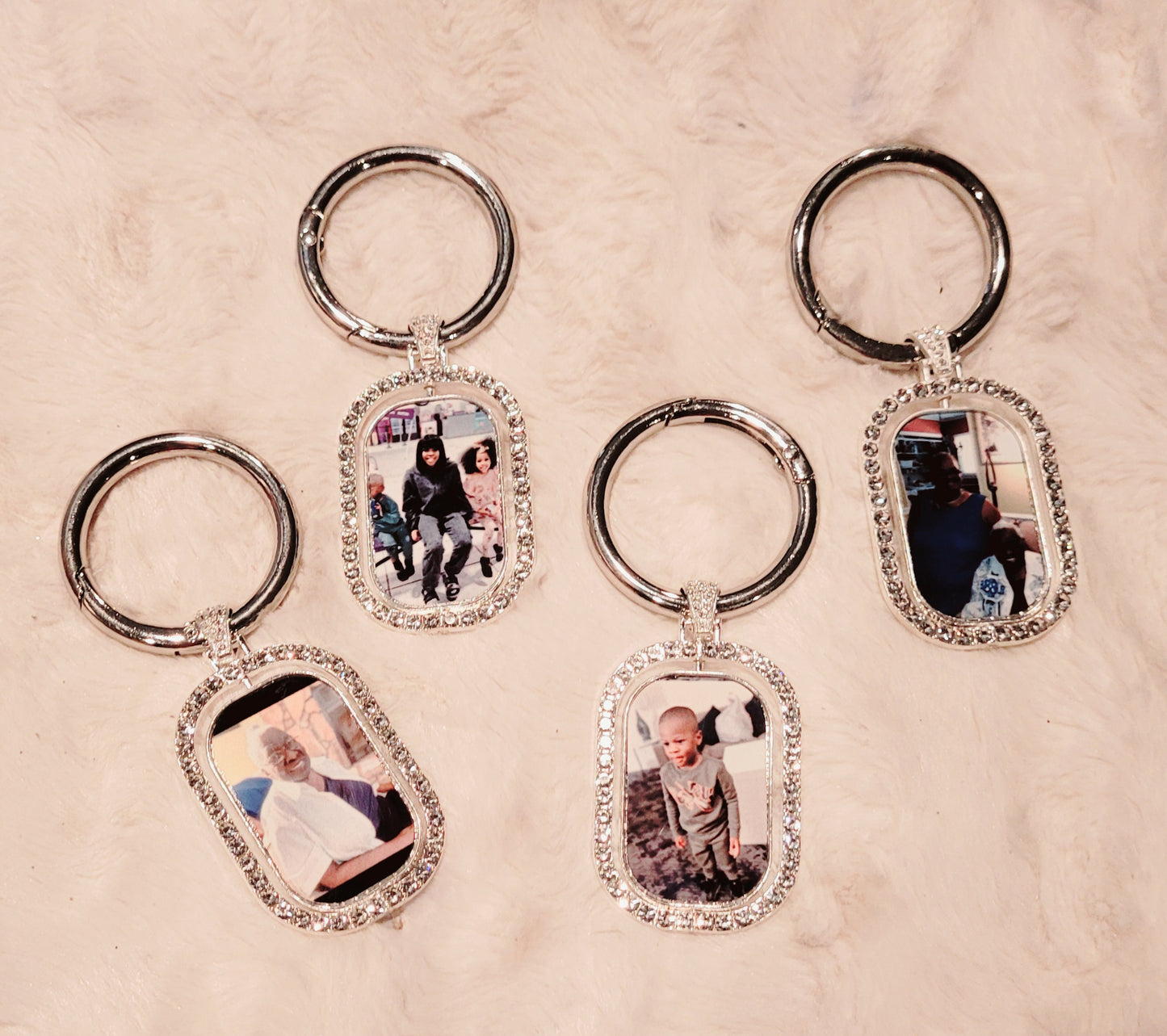 Rhinestone Photo keychain