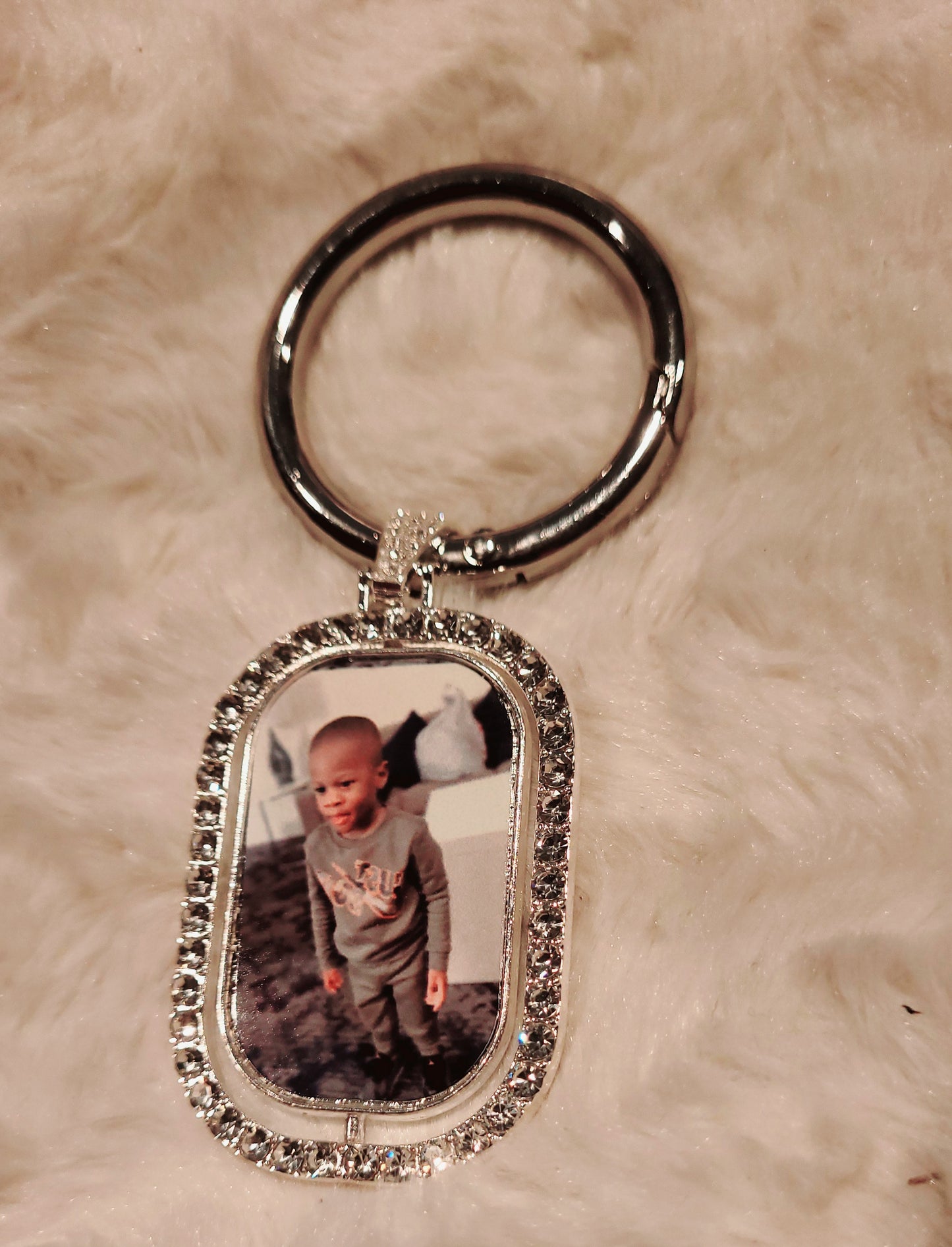 Rhinestone Photo keychain