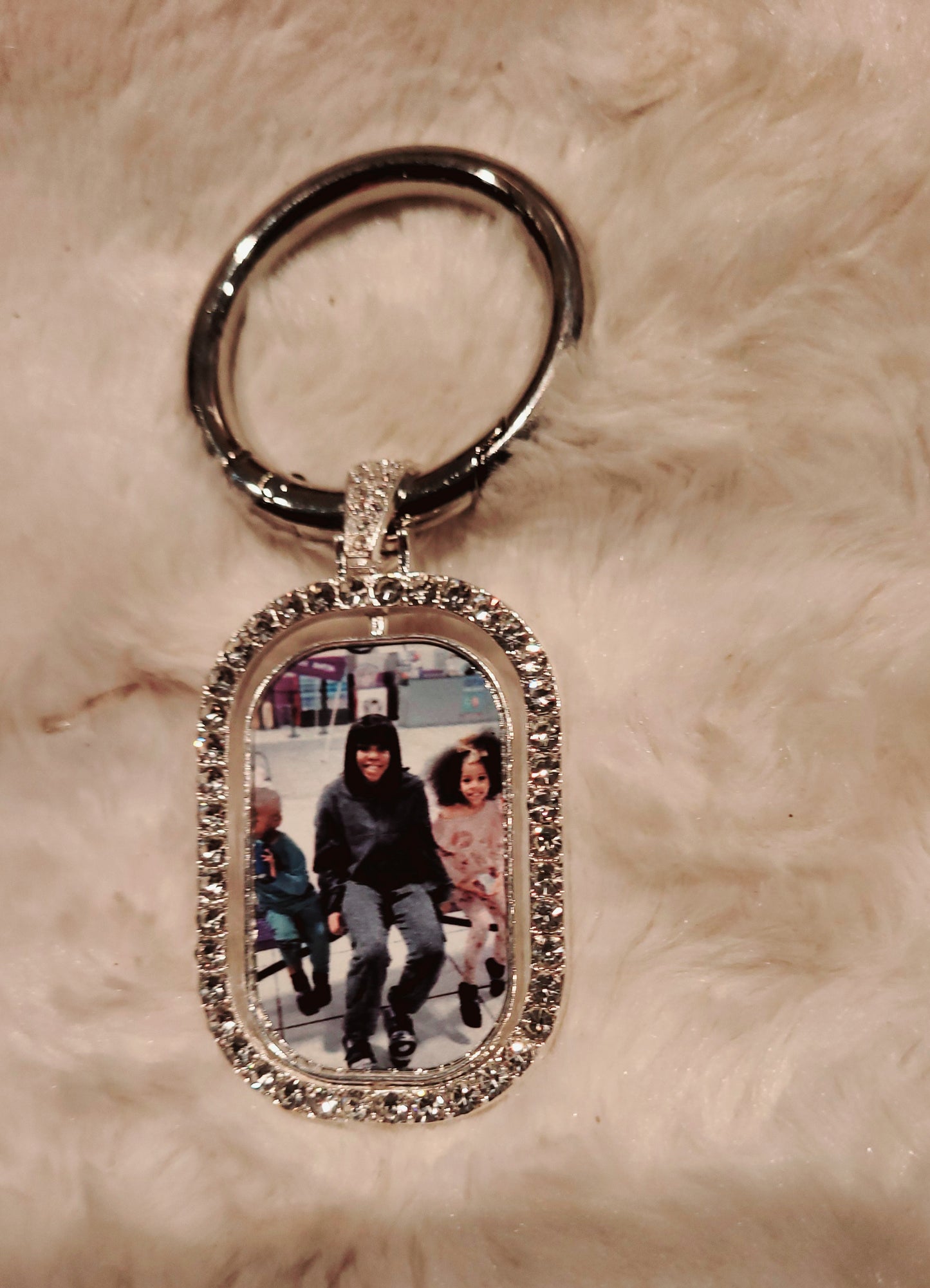 Rhinestone Photo keychain