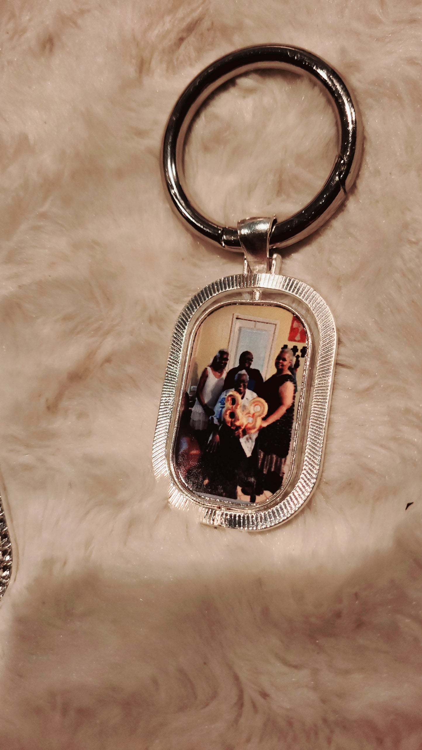 Rhinestone Photo keychain