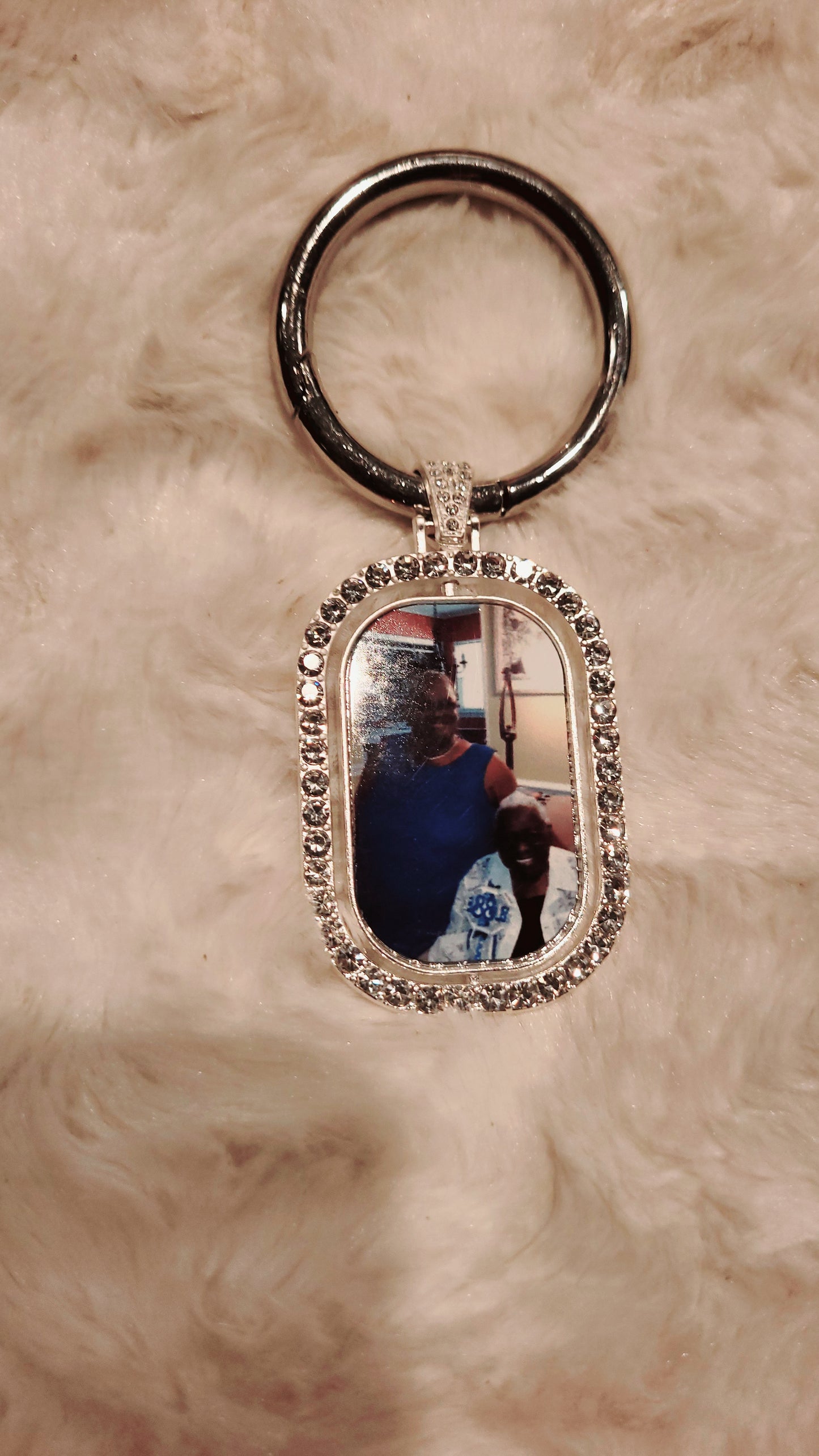 Rhinestone Photo keychain