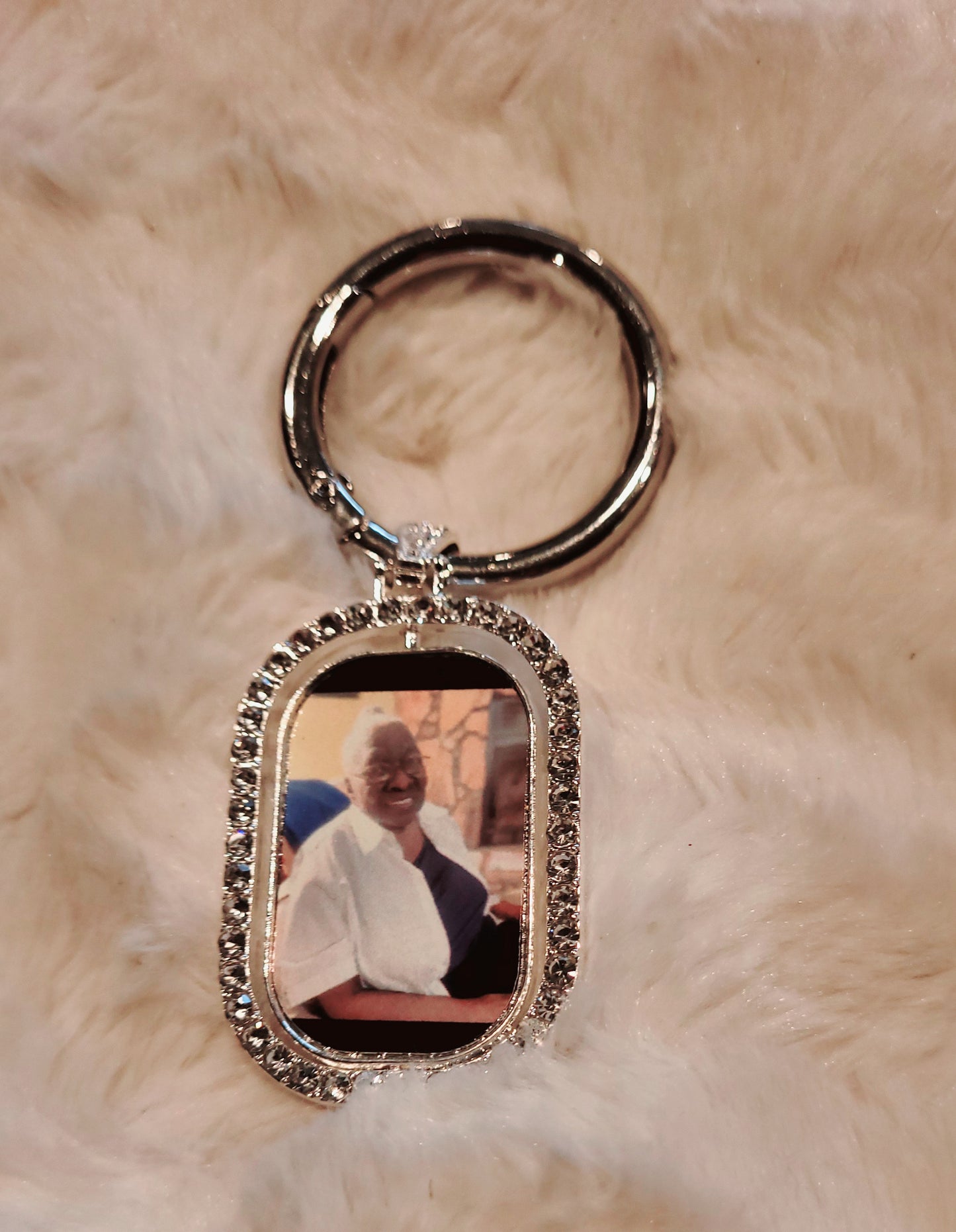 Rhinestone Photo keychain