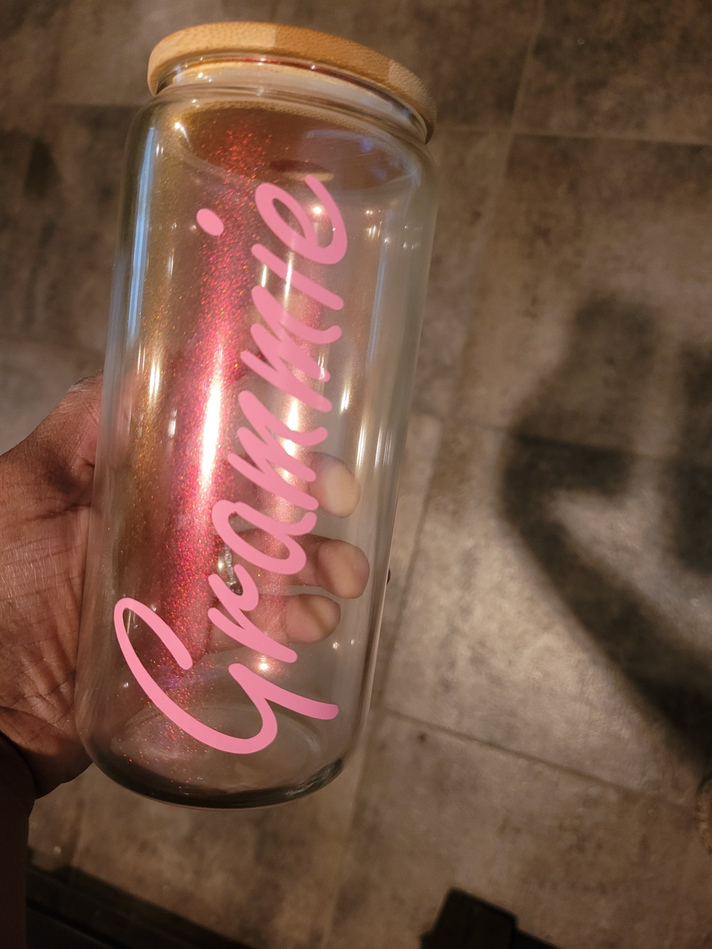 16oz iridescent glass tumblers