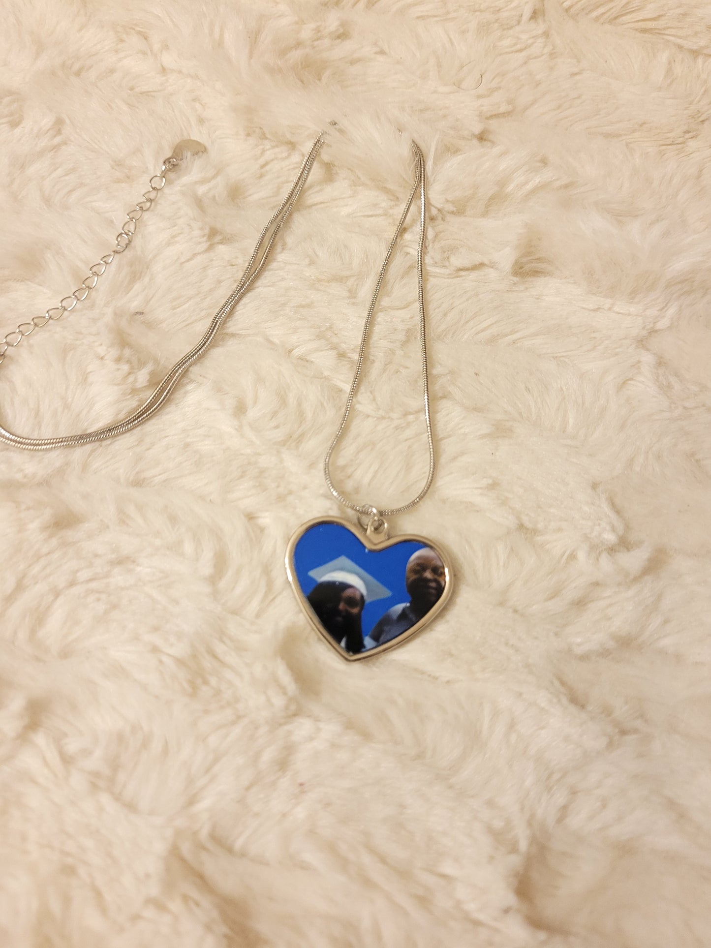 Heart pendant necklace & bangle bracelet