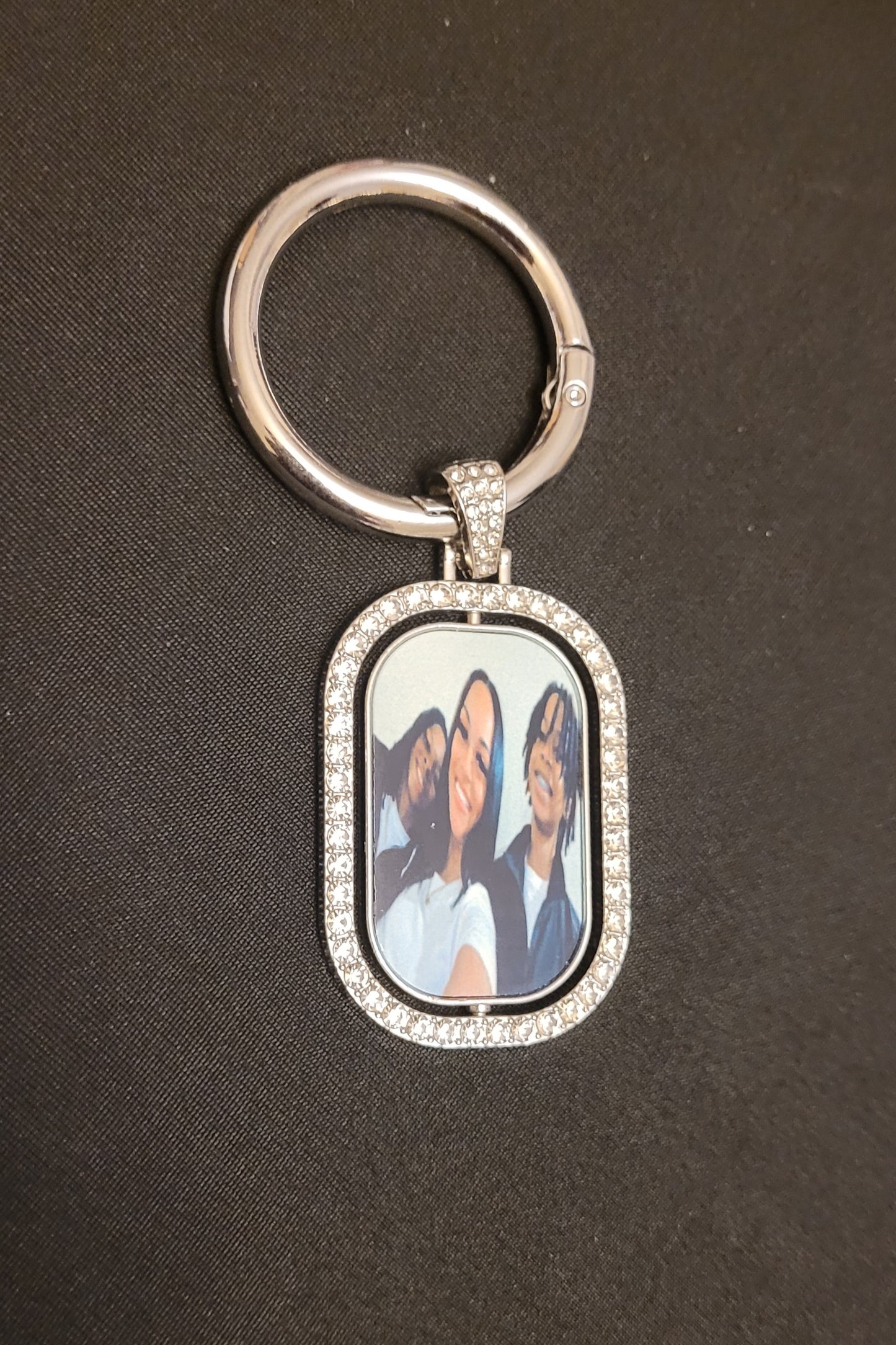 Rhinestone Photo keychain
