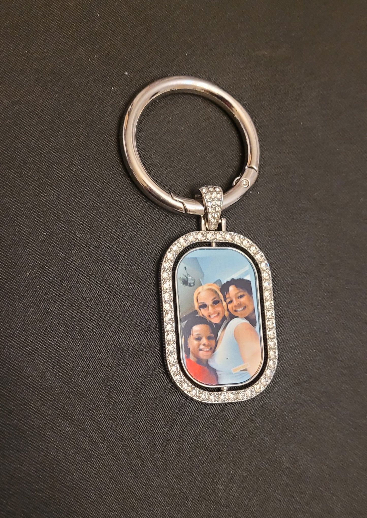 Rhinestone Photo keychain