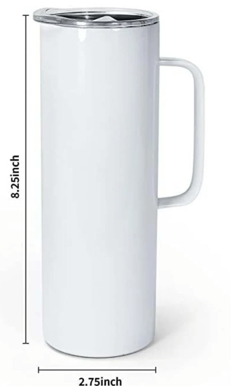 Skinny tumbler w/handle